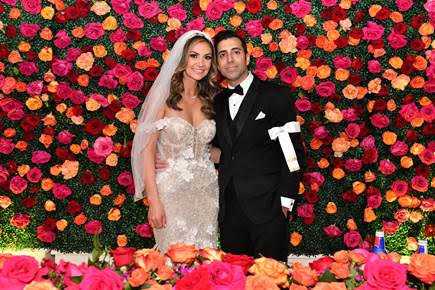 A newlywed couple after a San Diego wedding at Jamul Casino.