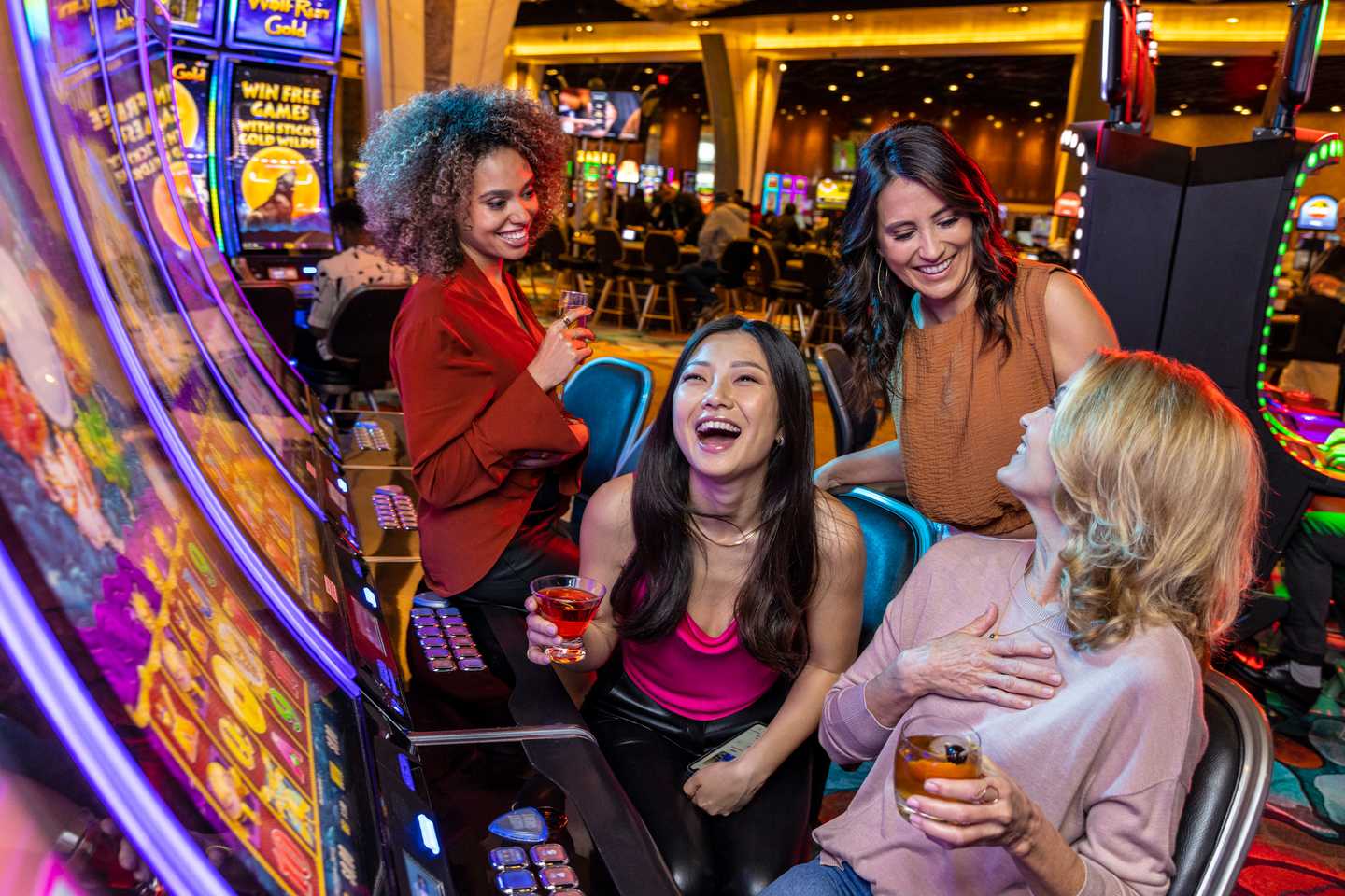 Jamul Casino Resort's dynamic slot machines offering a wide variety of themes, colors, and exciting gameplay for an immersive gaming experience.