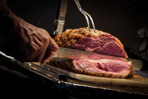 Steak being cut