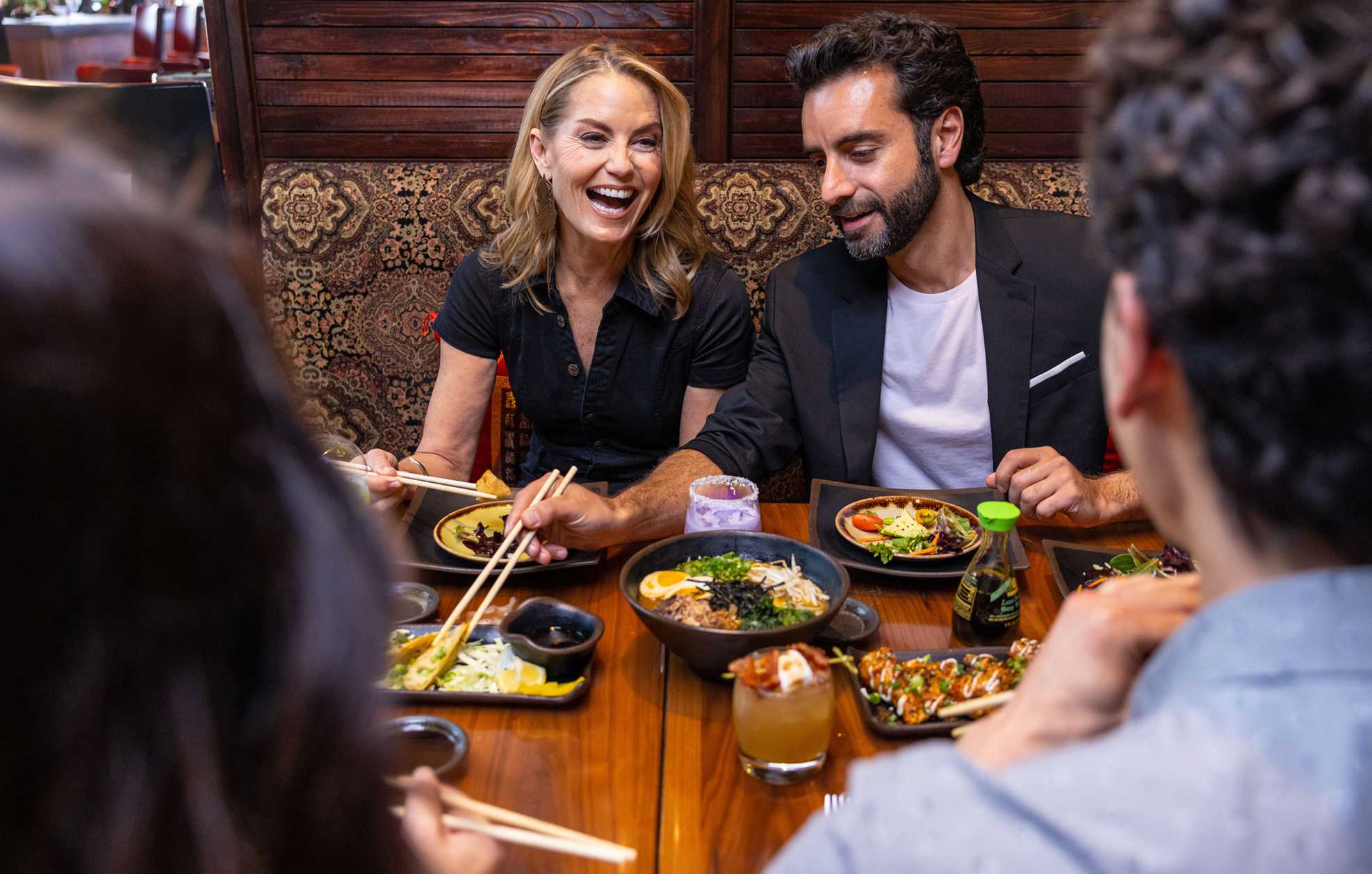 Friends enjoying a meal at Loft 94 in Jamul Casino, San Diego.